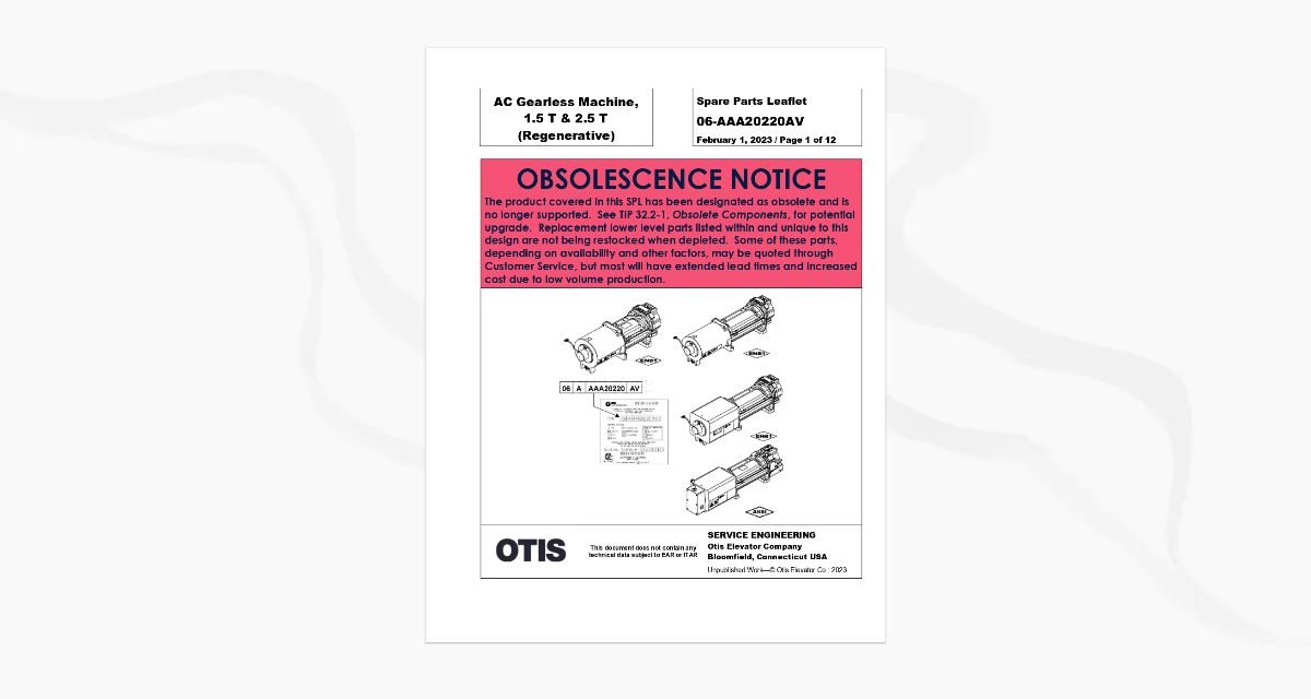 (OBSOLETE) AC Gearless Machine,