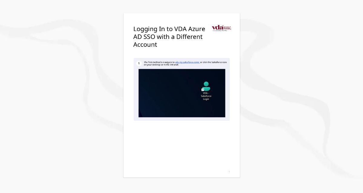 Logging In to VDA Azure AD SSO w